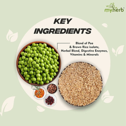 Myherb Plant Protein Powder, Pea And Brown Rice Protein Powder - Chocolate Flavour