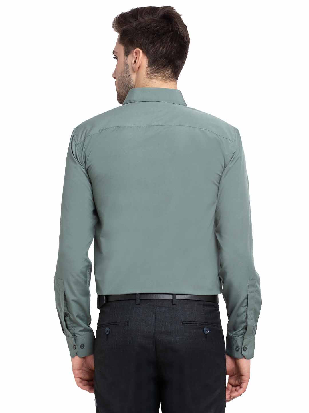 Jainish Men's Cotton Solid Pista Green Formal Shirt's ( SF 361Pista )
