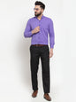 Jainish Purple Men's Cotton Solid Button Down Formal Shirts ( SF 734Voilet )
