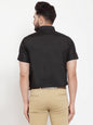 Jainish Black Men's Cotton Half Sleeves Solid Formal Shirts ( SF 754Black )