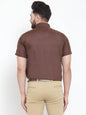 Jainish Brown Men's Cotton Half Sleeves Solid Formal Shirts ( SF 754Coffee )