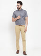 Jainish Grey Men's Cotton Half Sleeves Solid Formal Shirts ( SF 754Grey )