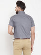 Jainish Grey Men's Cotton Half Sleeves Solid Formal Shirts ( SF 754Grey )