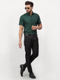 Jainish Olive Men's Cotton Half Sleeves Solid Formal Shirts ( SF 754Olive )