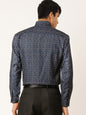Jainish Navy Men's Cotton Printed Formal Shirt's ( SF 756Navy )
