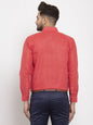 Jainish Red Men's Dobby Solid Formal Shirts ( SF 762Red )