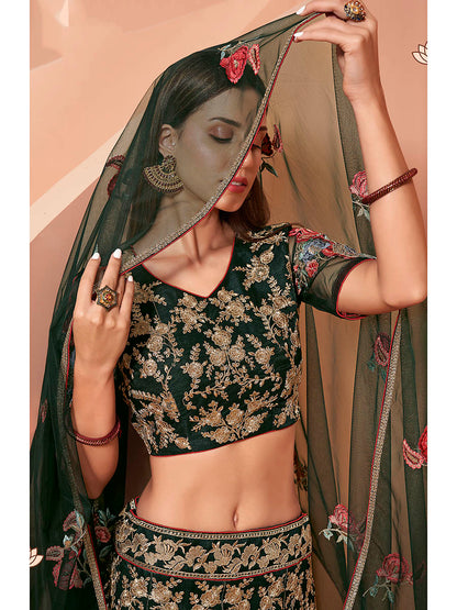 Myra Green Heavy Embroidered Lehenga