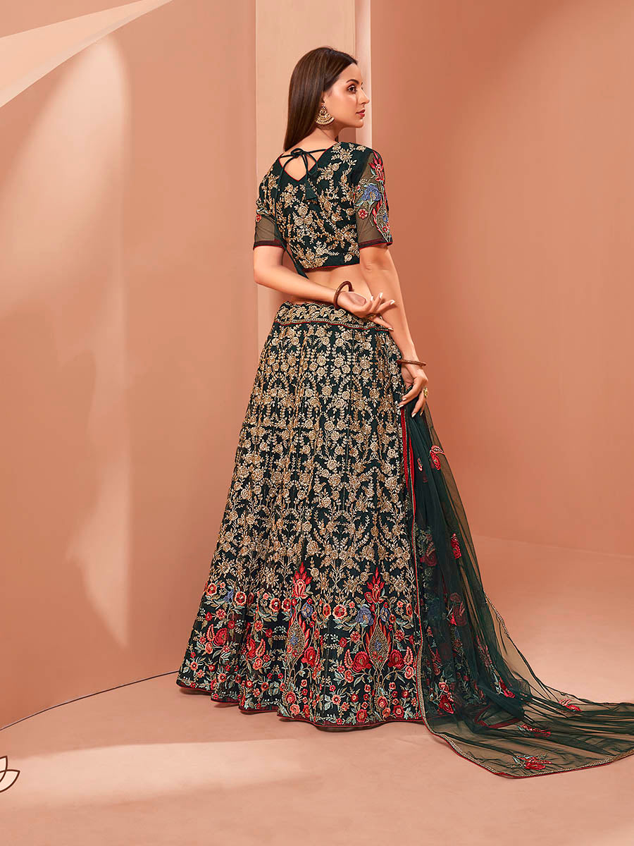 Myra Green Heavy Embroidered Lehenga