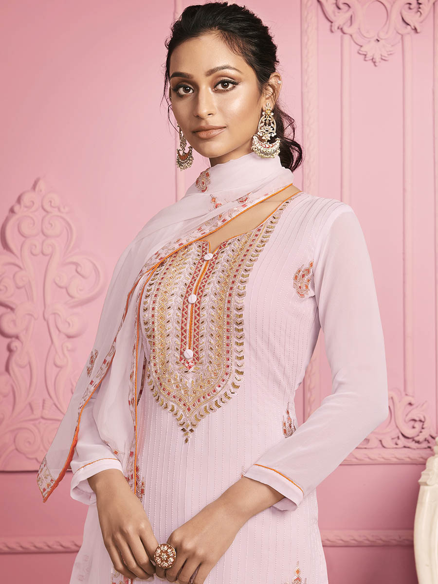 Myra Yellow Embroidered Salwar kameez