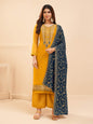 Myra Yellow Georgette Embroidered Palazzo Suit