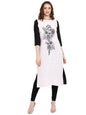 Ahalyaa Women Pink Printed Straight Kurta