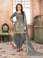 Myra Grey Tafeta Silk Patiyala Suit