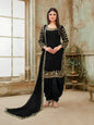 Myra Black Art Silk Real Glass Work Suit