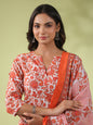 Janasya Regular Poly Cotton Off White Ethnic Motifs Round Neck Kurta Set
