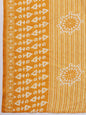 Janasya Regular Poly Cotton Mustard Gemometric V-Neck Kurta Set