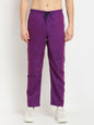 Jainish Men's Solid Cotton Track Pants - Purple