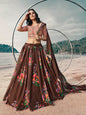 Myra Pink Organza Printed & Embroidered Lehenga