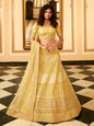 Myra Yellow Organza Embroidered Lehenga