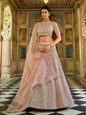Myra Pink Organza Embroidered Lehenga