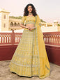 Myra Yellow Organza Embroidered Lehenga Choli