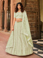 Myra Light Green Organza Embroidered Lehenga Choli