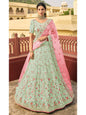 Myra Green Organza Embroidered Lehenga Choli