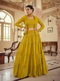 Myra Mustard Yellow georgette Designer Suit