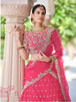 Myra Pink Net Embroidered Lehenga