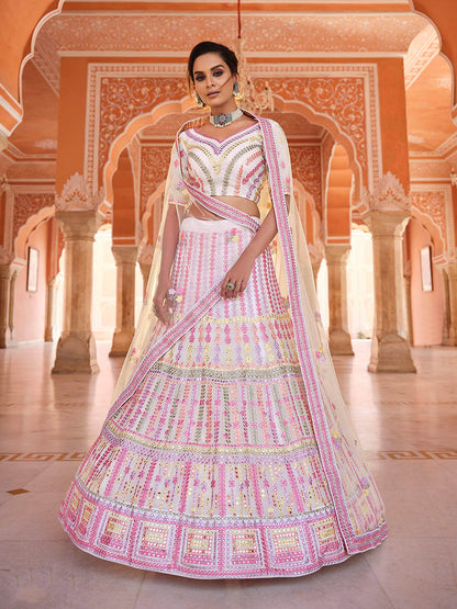Myra Baby Pink Designer Hand work Lehenga