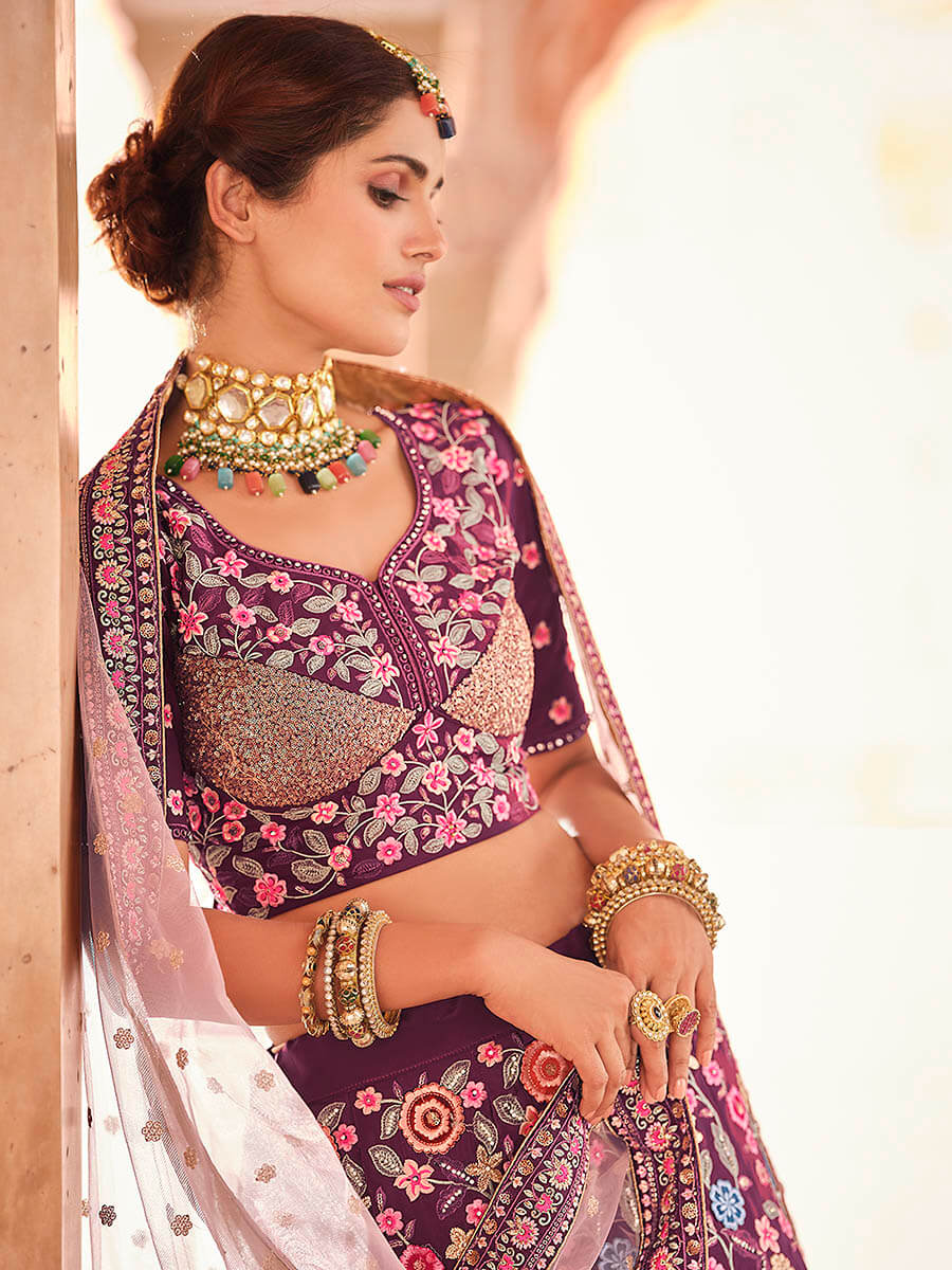 Myra Violet Designer Hand work Lehenga