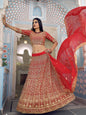 Myra Red Georgette Embroidered Lehenga