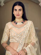 Myra Traditional Cream Organza Embroidered Lehenga
