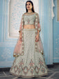 Myra Grey Gorgette Embroidered Lehenga