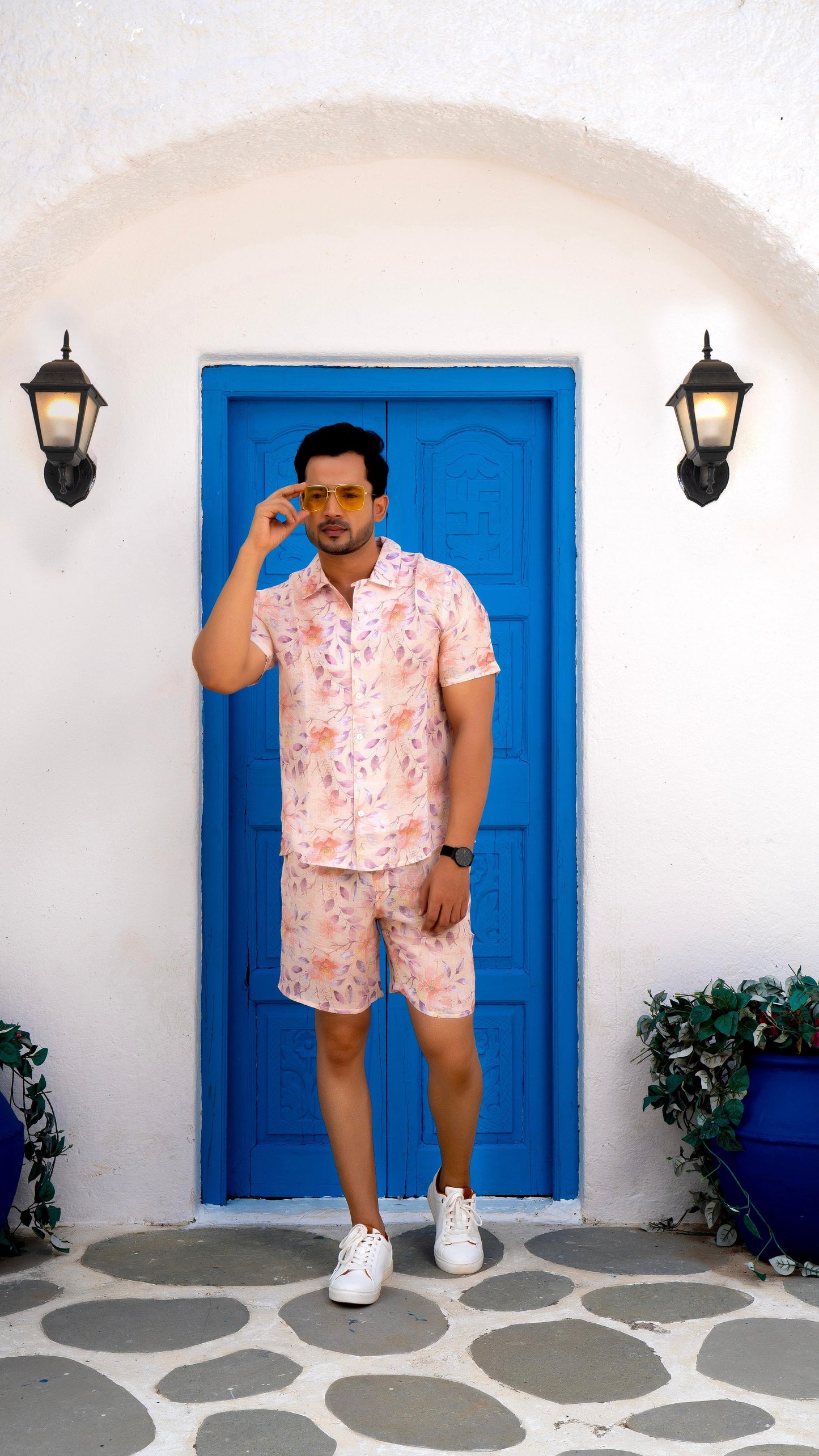 Noroke Linen Floral Co-ord Set Men
