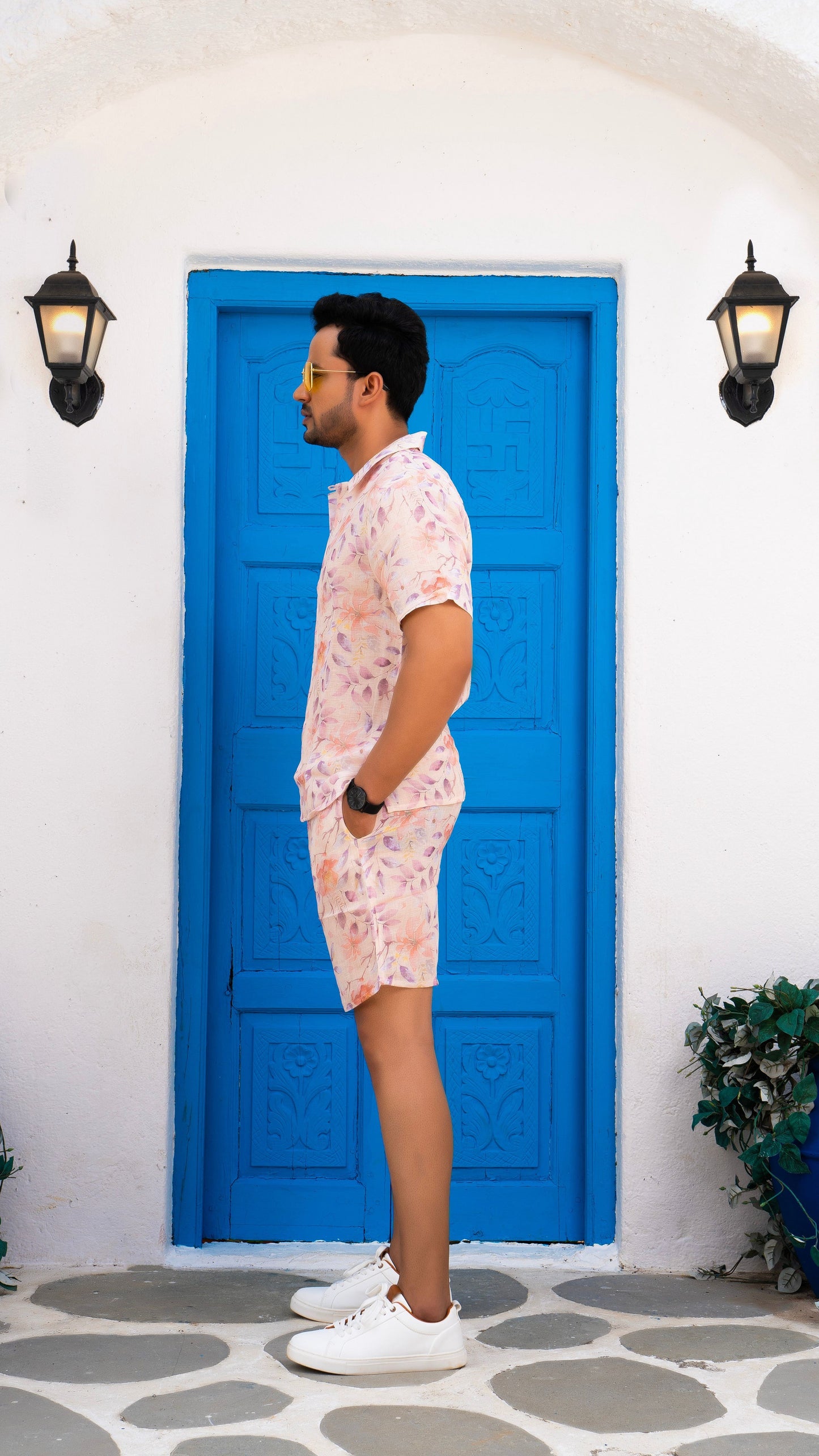 Noroke Linen Floral Co-ord Set Men