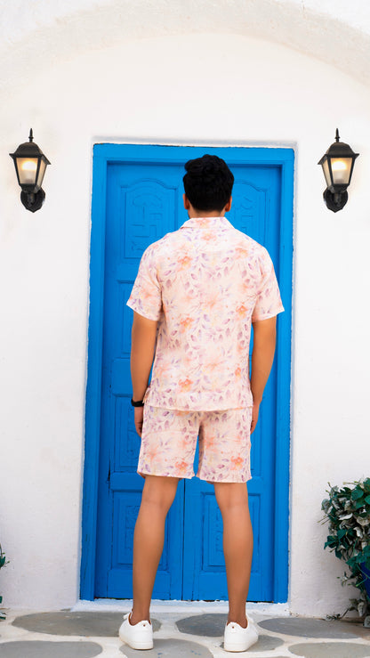 Noroke Linen Floral Co-ord Set Men