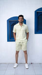 Noroke Sustainable fabric | 100% Linen Linen Embroidered Co-ord Set Men - Green
