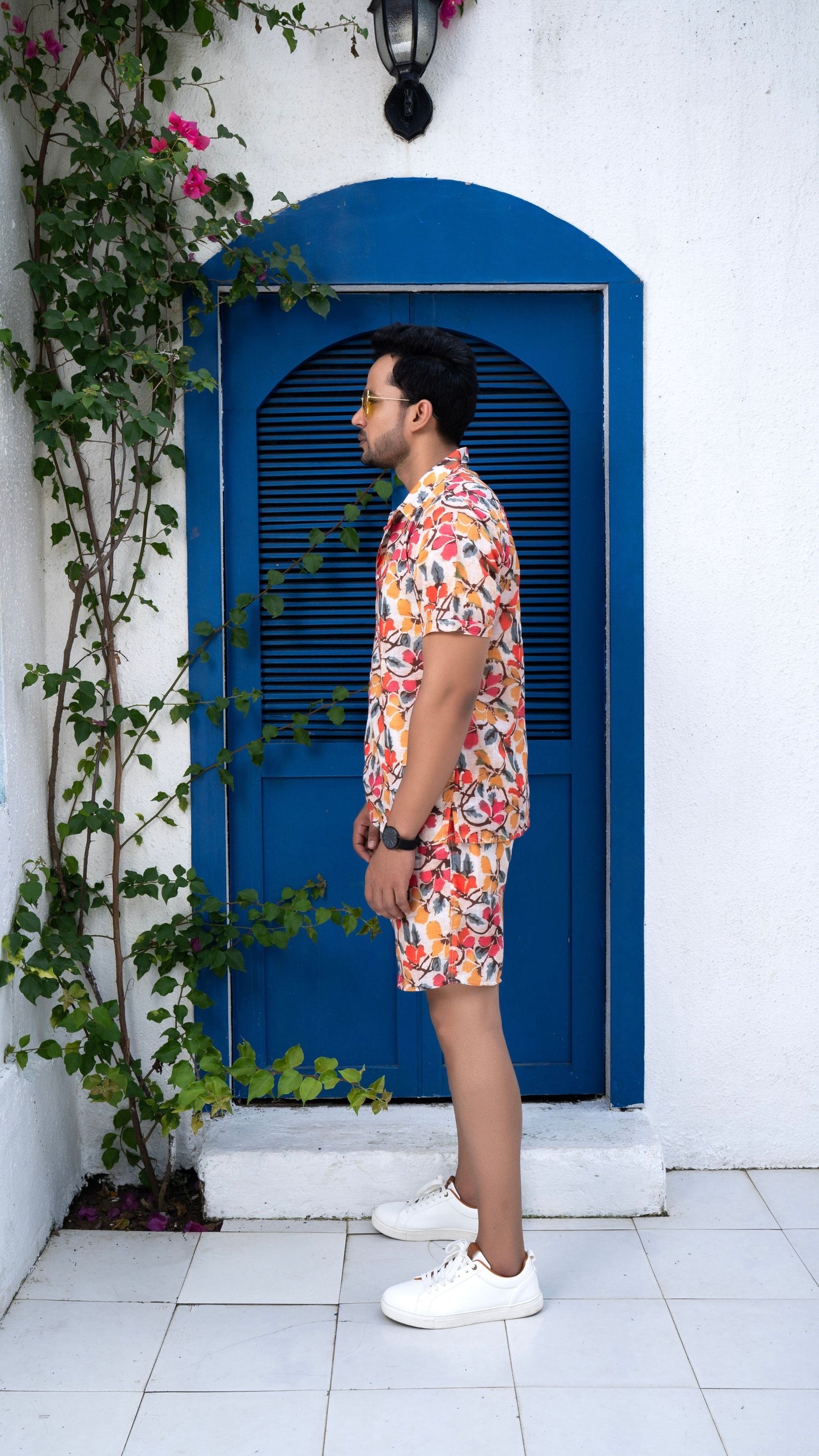 Noroke Sustainable fabric | Linen Linen Floral Print Co-ord Set Men