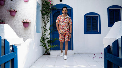Noroke Sustainable fabric | Linen Linen Floral Print Co-ord Set Men