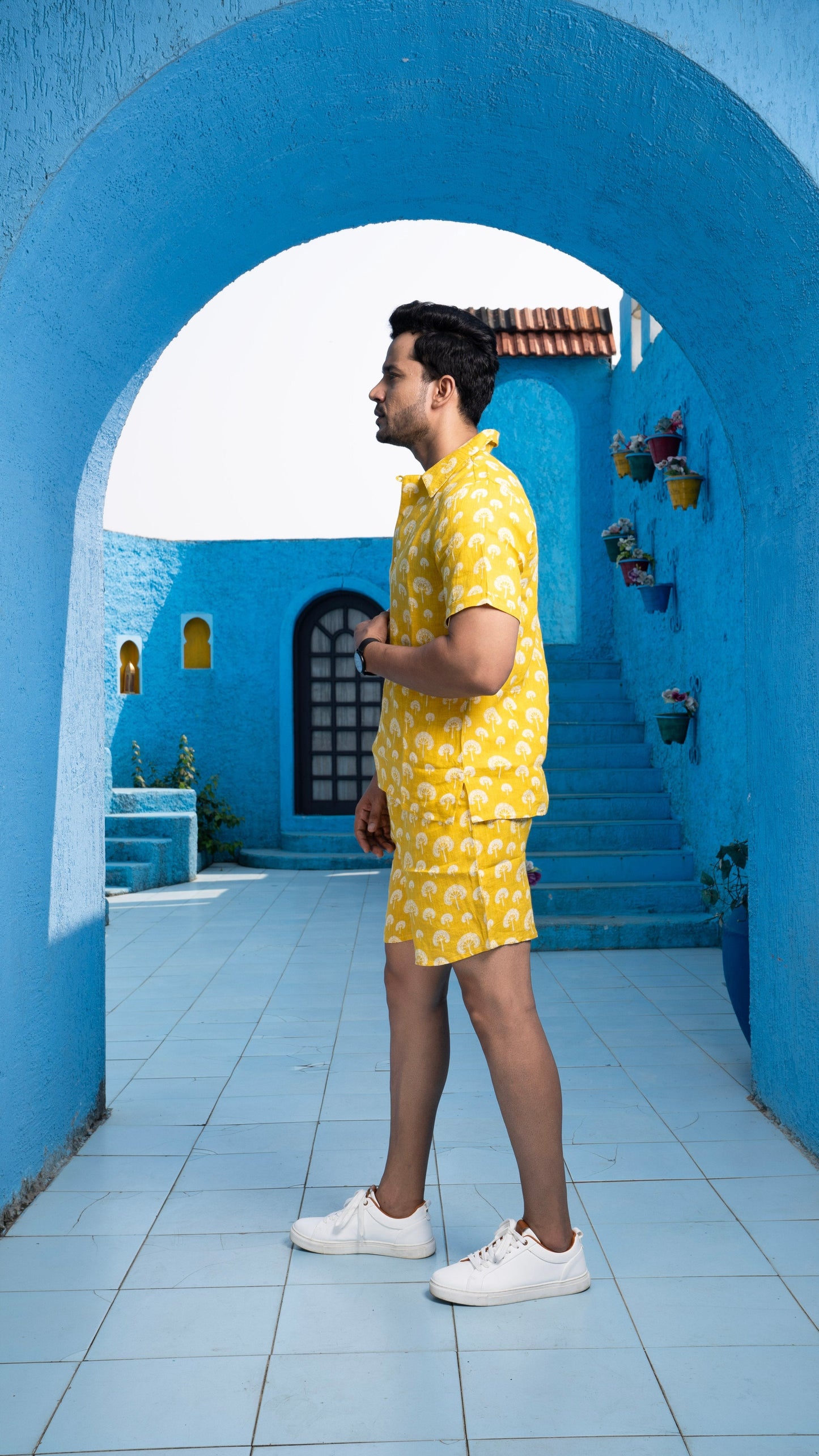 Noroke Sustainable fabric | 100% Linen Linen Mustard Co-ord Set Men - Mustard