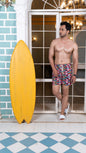 Noroke Sustainable fabric | Poly elastane Rectangle Patterned Men Swim Shorts