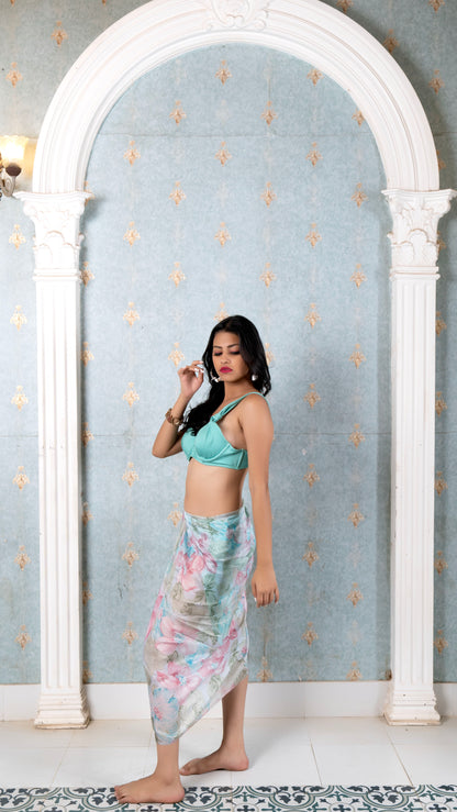 Noroke Silk Floral Silk Sarong - Printed
