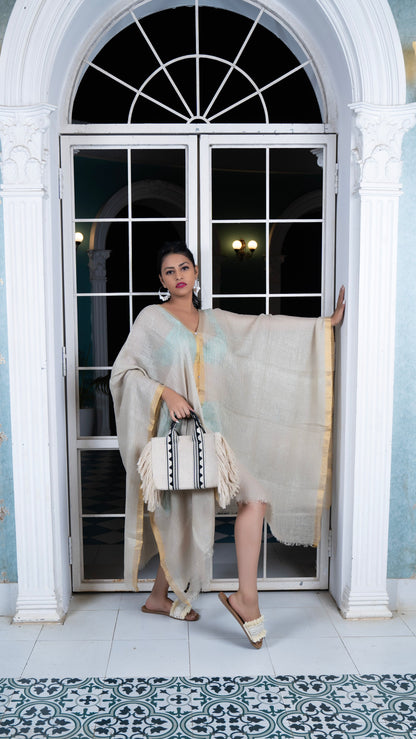 Noroke Linen Grey Gold Beachwear Cover Up