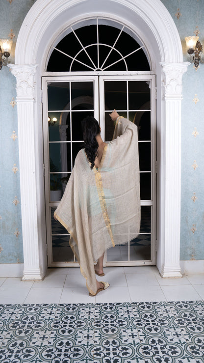 Noroke Linen Grey Gold Beachwear Cover Up