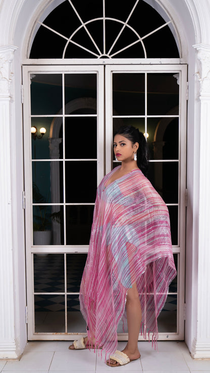 Noroke Silk Pink Pop Silk Beachwear Cover Up