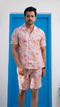 Noroke Linen White Floral Co-ord Set Men