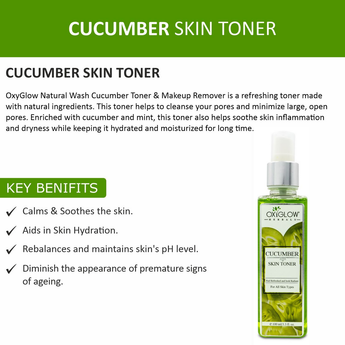 Oxyglow Herbals Cucumber Skin Toner