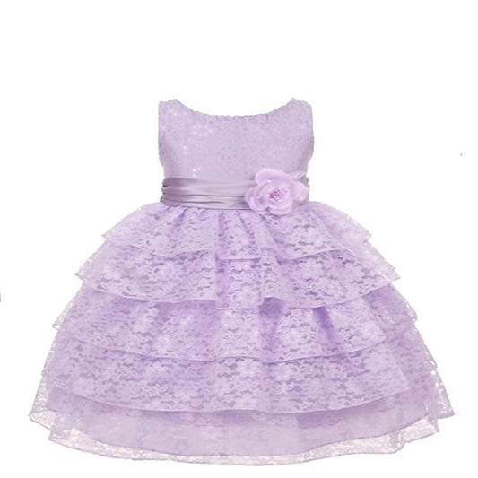Asmaani Baby Girl's Lavender Colour Satin A-Line Maxi Full Length Dress (AS-DRESS-22107)