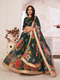 Myra Green Digital Printed Gorgette Lehanga