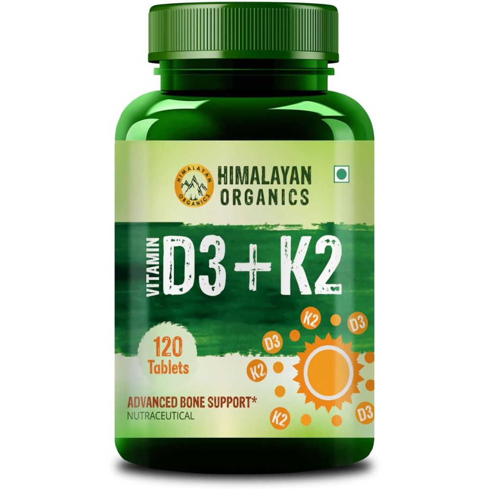 Himalayan Organics Vitamin D3 + K2 Promote Healthy Bones Nutraceutical Tablets